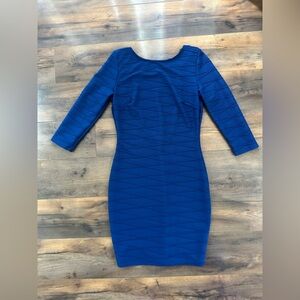 Windsor Blue Textured Bodycon Dress – Size M – Made in USA